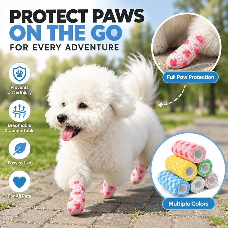 Self-Adhesive Pet Bandage Wrap for Dogs & Cats