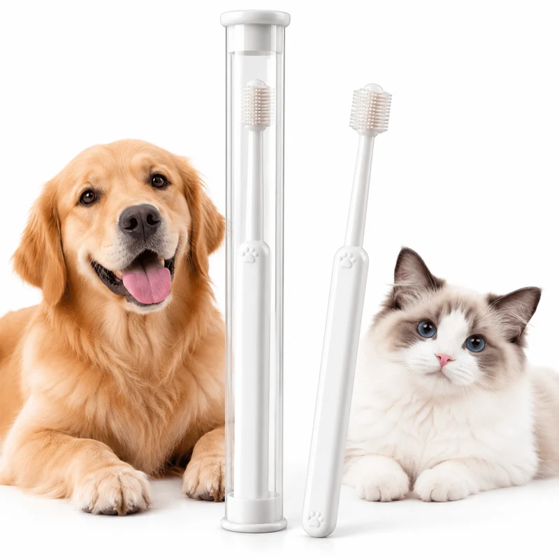 360° Pet Toothbrush 2-Pack – Soft Bristles for Dogs & Cats