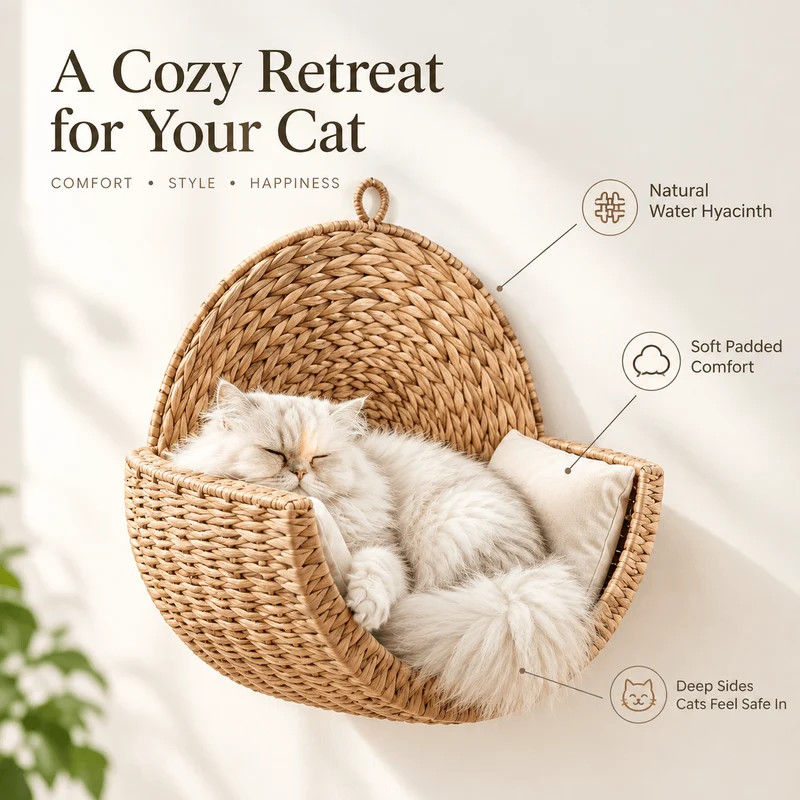 Purrfectly Cozy Handmade Hanging Cat Bed