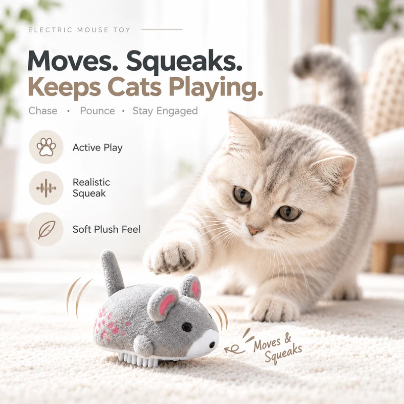 Automatic Moving Mouse Cat Toy