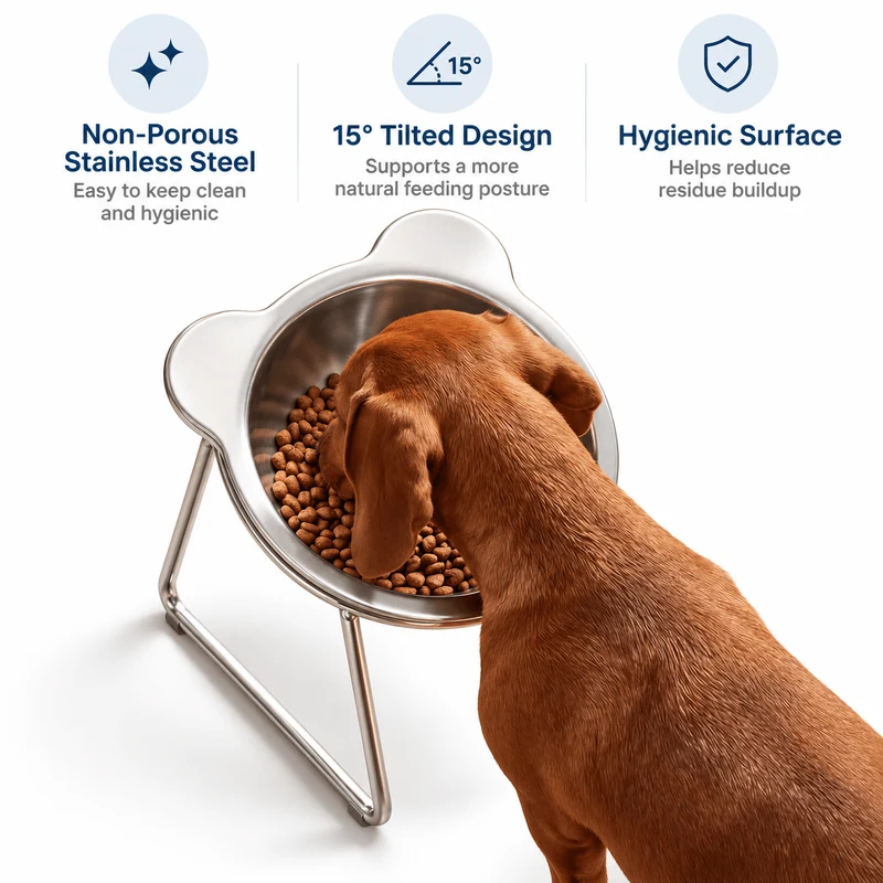 Elevated Stainless Steel Pet Bowl