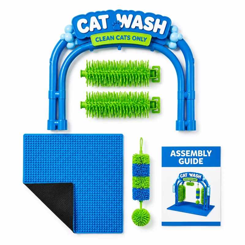 Cat Self-Grooming Station – Interactive Brush & Massage Toy