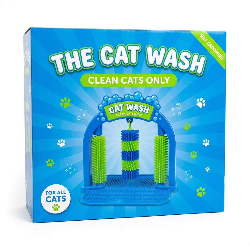 Cat Self-Grooming Station – Interactive Brush & Massage Toy