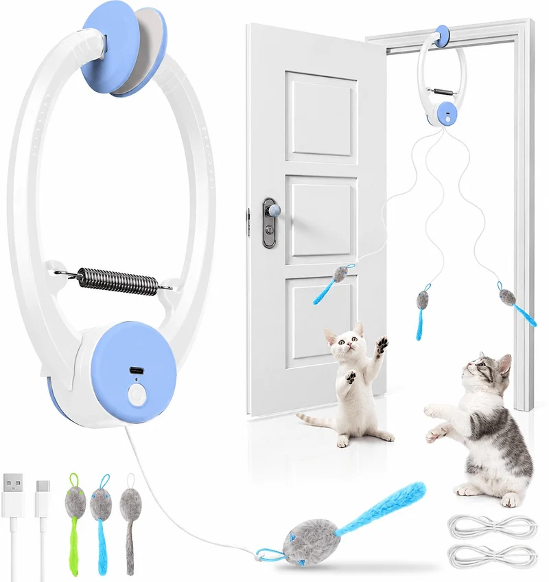Automatic Hanging Cat Toy – Interactive Moving Mouse Toy for Indoor Cats