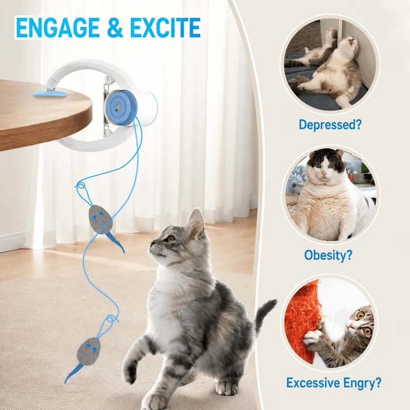 Automatic Hanging Cat Toy – Interactive Moving Mouse Toy for Indoor Cats