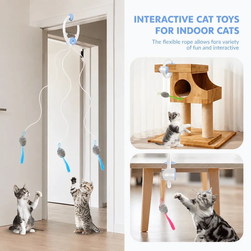 Automatic Hanging Cat Toy – Interactive Moving Mouse Toy for Indoor Cats