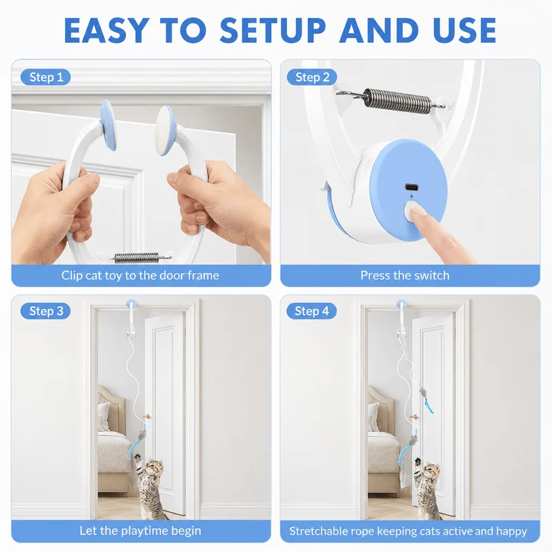 Automatic Hanging Cat Toy – Interactive Moving Mouse Toy for Indoor Cats