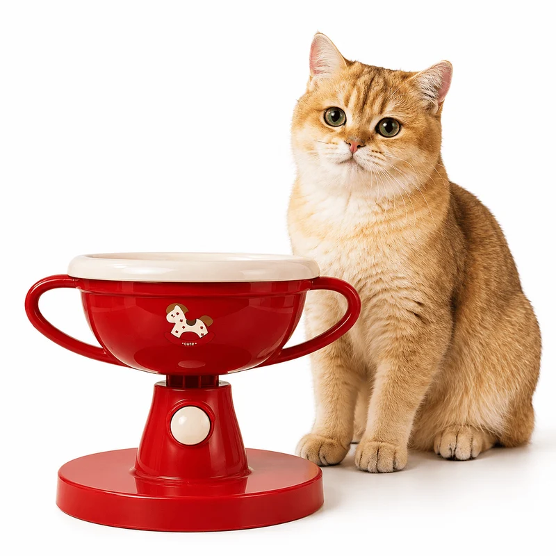 5-Level Adjustable Elevated Pet Bowl – 60° Tilt Feeding Bowl for Cats & Dogs