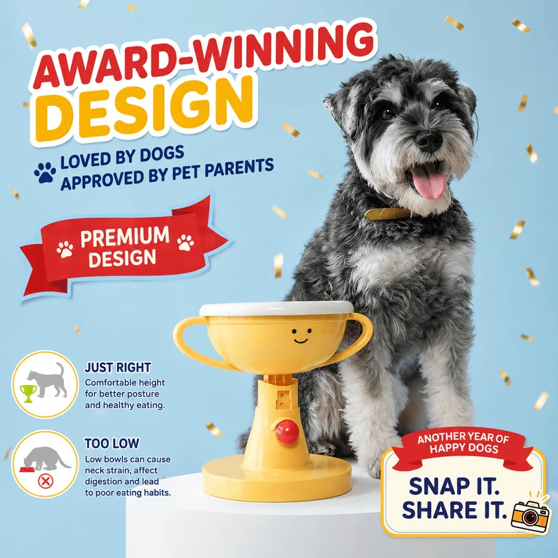 5-Level Adjustable Elevated Pet Bowl – 60° Tilt Feeding Bowl for Cats & Dogs