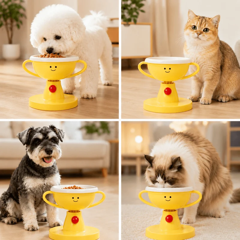 5-Level Adjustable Elevated Pet Bowl – 60° Tilt Feeding Bowl for Cats & Dogs