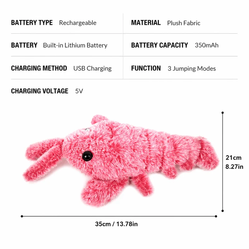 Interactive Lobster Pet Toy – Moving Wiggle Toy for Cats & Dogs