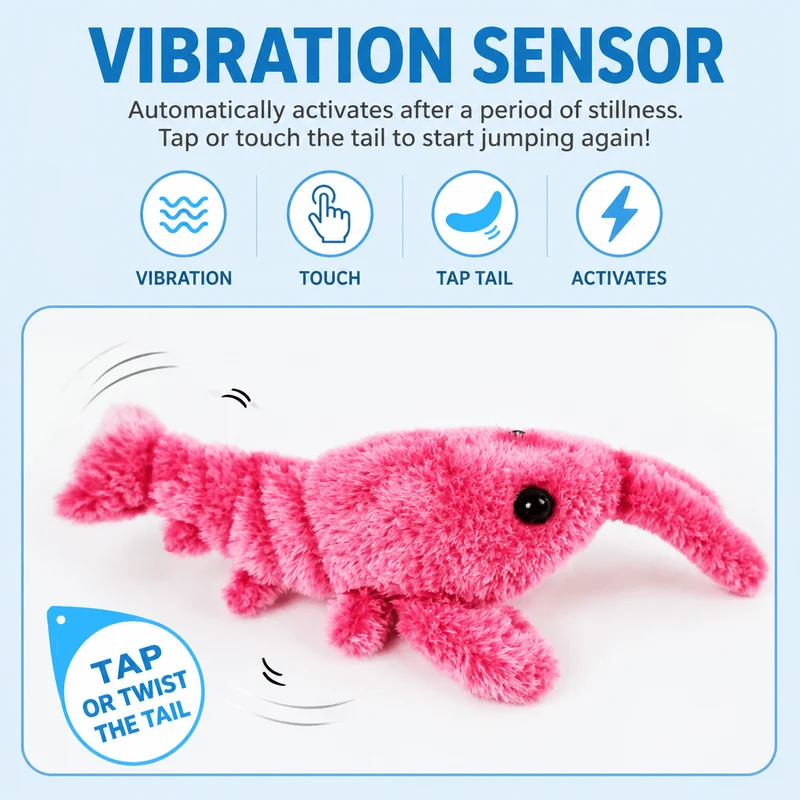 Interactive Lobster Pet Toy – Moving Wiggle Toy for Cats & Dogs