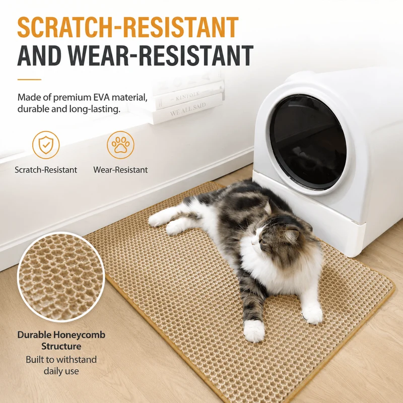 Double Layer Cat Litter Mat – Honeycomb Litter Trap Mat for Cleaner Floors