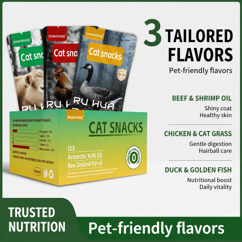 Trace Element Nutrition Pack for Cats & Dogs – Premium Meat Treats with Krill Oil & Fish Oil