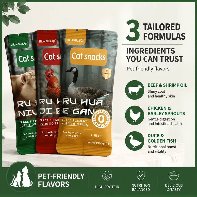 Trace Element Nutrition Pack for Cats & Dogs – Premium Meat Treats with Krill Oil & Fish Oil