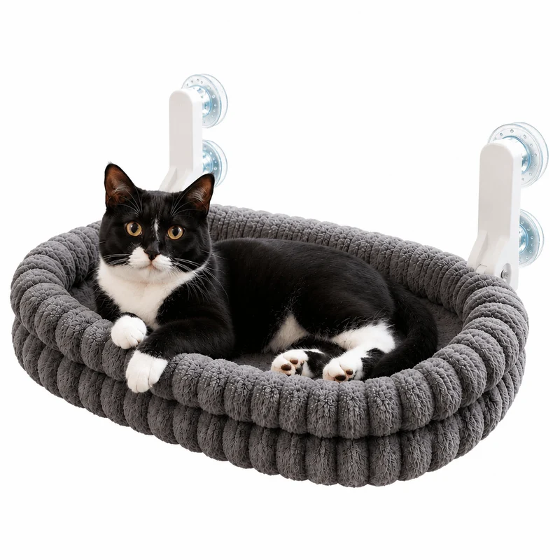 Reversible Cat Window Hammock – Cozy Suction Cup Hanging Bed