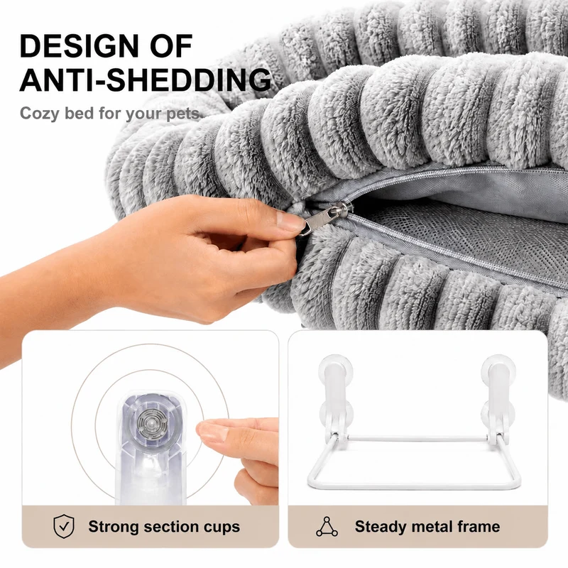 Reversible Cat Window Hammock – Cozy Suction Cup Hanging Bed