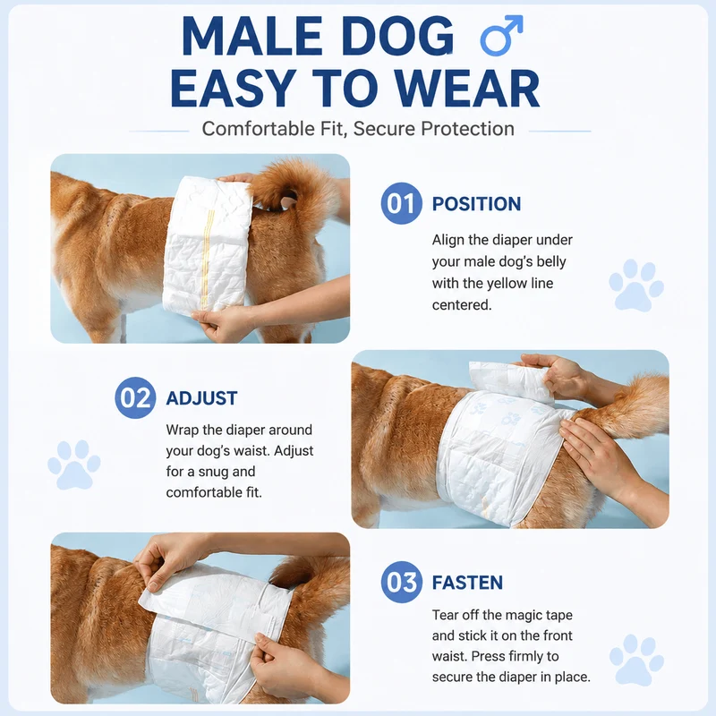 Disposable Dog Diapers for Male & Female Dogs – 10 Pack
