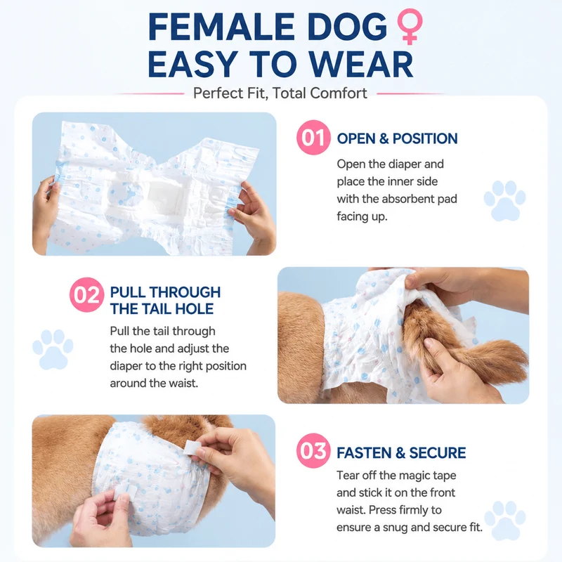 Disposable Dog Diapers for Male & Female Dogs – 10 Pack