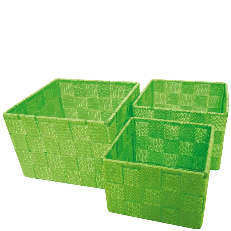 Set 3 green baskets S