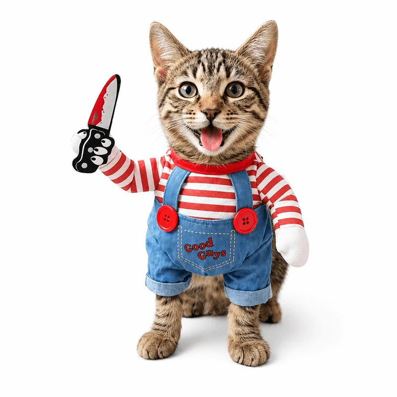 Scary Doll Pet Costume – Funny Halloween Costume for Cats & Dogs