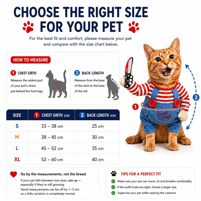Scary Doll Pet Costume – Funny Halloween Costume for Cats & Dogs