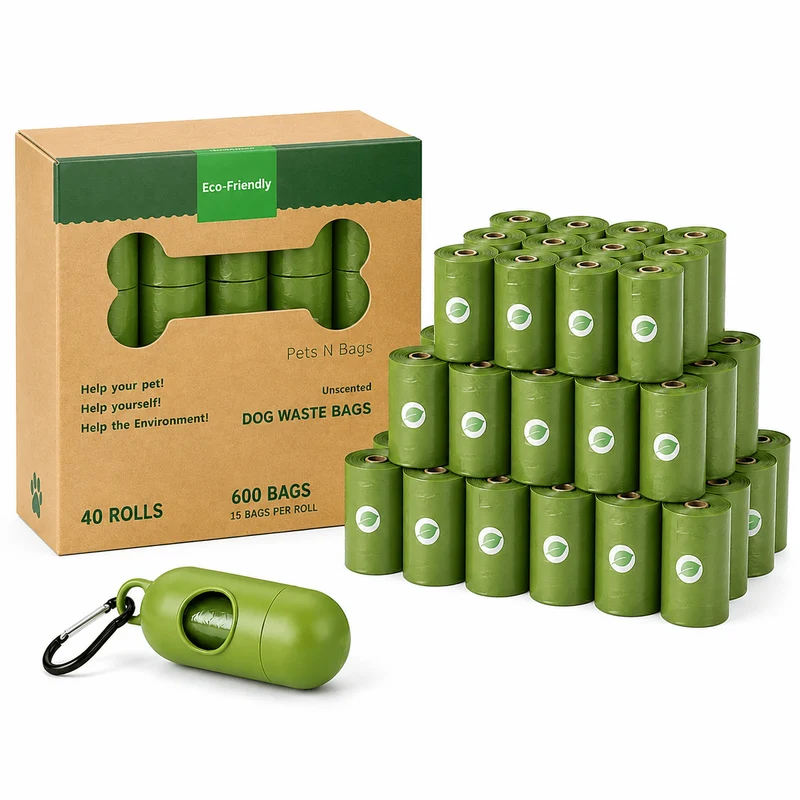 HDPE + EPI Dog Poop Bags – Leak-Proof Rolls with Free Dispenser