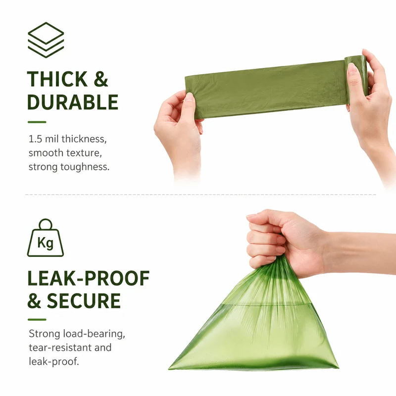 HDPE + EPI Dog Poop Bags – Leak-Proof Rolls with Free Dispenser