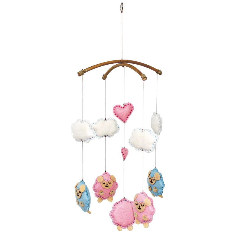 Felt mobile sheeps & clouds 50cm