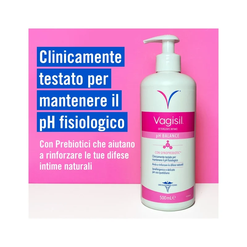 Vagisil Detergente Intimo pH Balance Per l'Igiene Intima Quotidiana Con Prebiotici Naturali 500ml