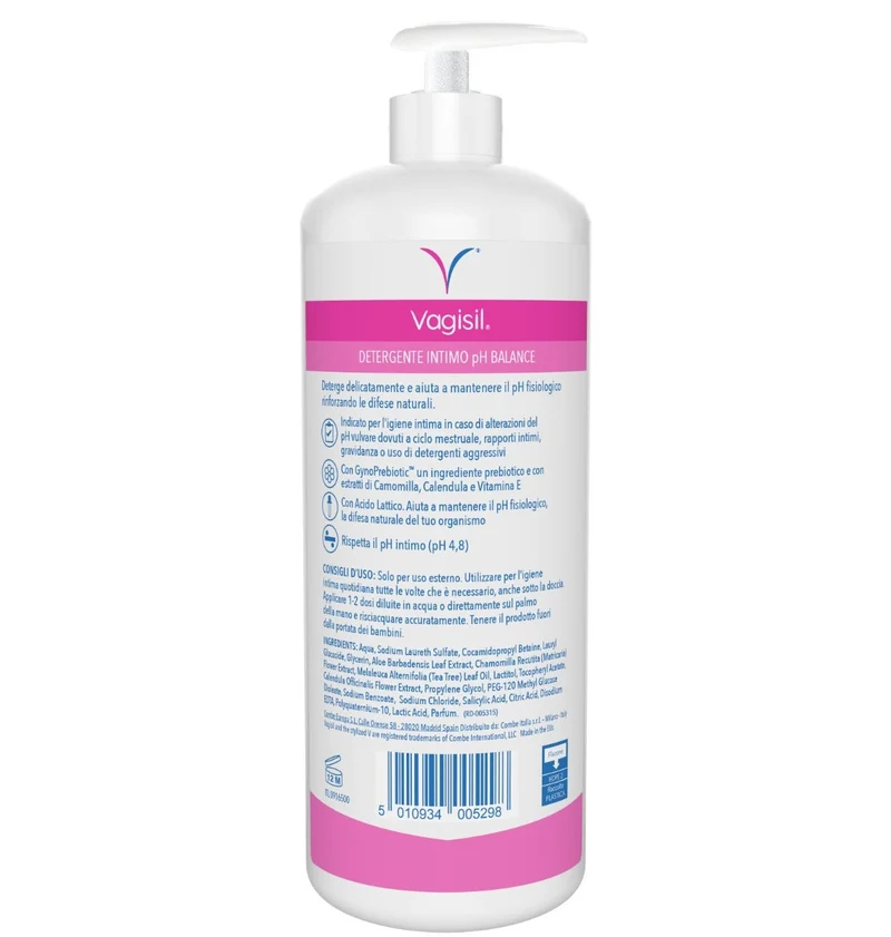 Vagisil Detergente Intimo pH Balance Per l'Igiene Intima Quotidiana Con Prebiotici Naturali 500ml