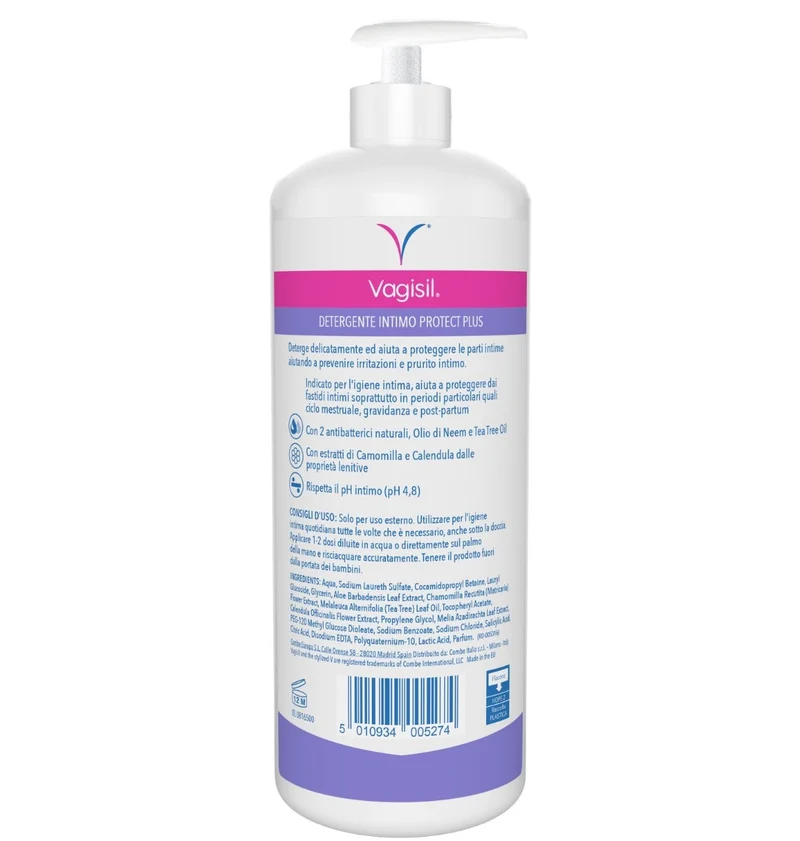 Vagisil Detergente Intimo Antibatterico Protect Plus Per l'Igiene Quotidiana Con Tea Tree Oil 500ml