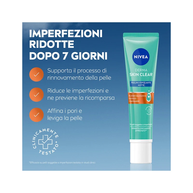 Nivea Derma Skin Clear Peeling Anti-imperfezioni Esfoliante Viso Per La Cura Della Pelle 40ml