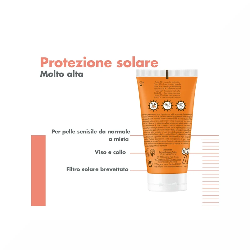 Avène Fluido SPF 50+ Solare Viso 50ml Protezione UV