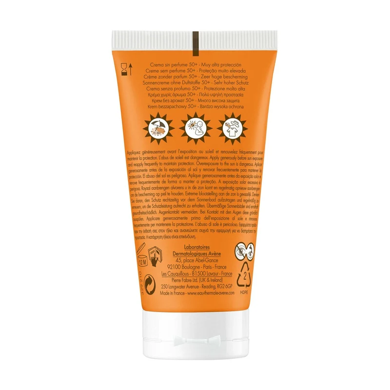 Avène Crema Senza Profumo SPF 50+ Solare Viso 50ml Protezione