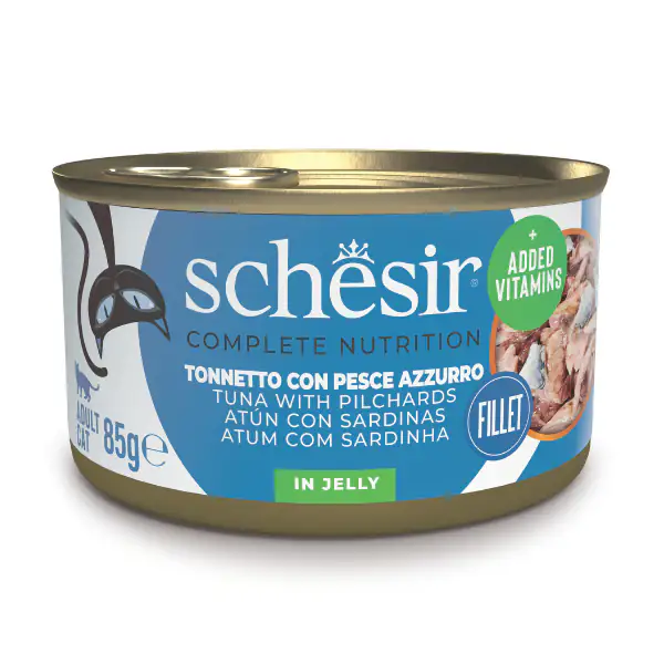 Schesir Cat Soft Adult filetti in gelatina alimento completo lattina 85 gr