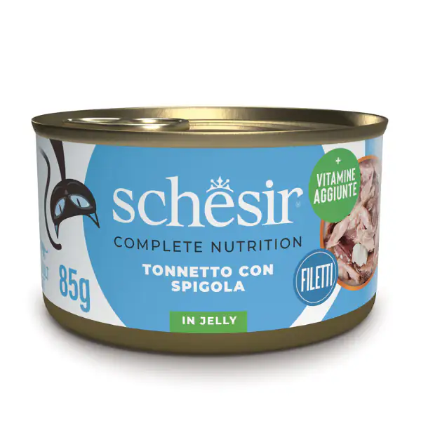 Schesir Cat Soft Adult filetti in gelatina alimento completo lattina 85 gr