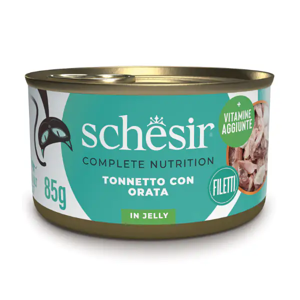 Schesir Cat Soft Adult filetti in gelatina alimento completo lattina 85 gr
