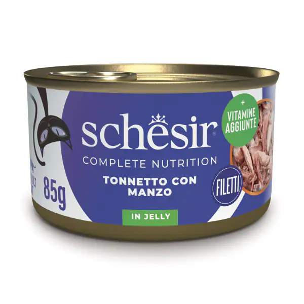 Schesir Cat Soft Adult filetti in gelatina alimento completo lattina 85 gr