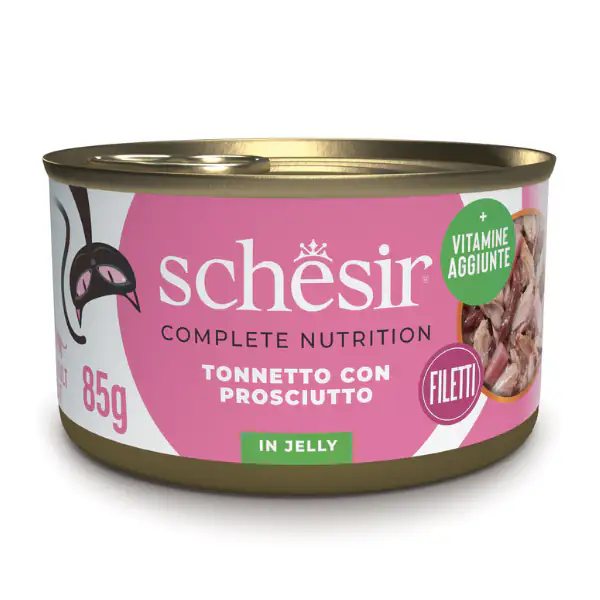 Schesir Cat Soft Adult filetti in gelatina alimento completo lattina 85 gr