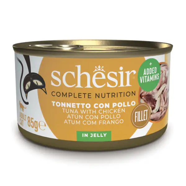 Schesir Cat Soft Adult filetti in gelatina alimento completo lattina 85 gr