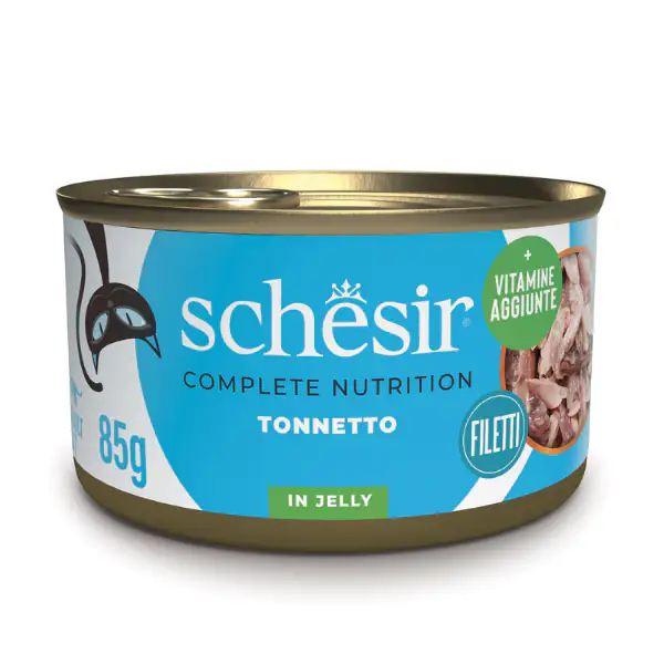 Schesir Cat Soft Adult filetti in gelatina alimento completo lattina 85 gr