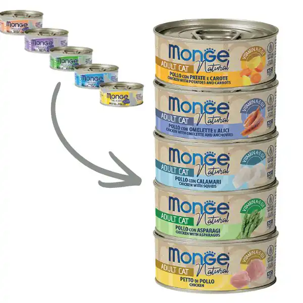 Monge Natural Adult cottura al vapore Ricette Delicate 80 gr