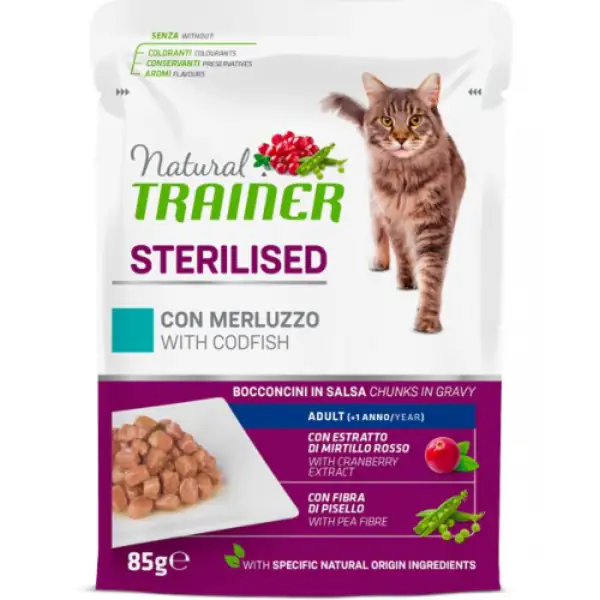 Natural Trainer Adult Sterilised Bocconcini in salsa 85 gr