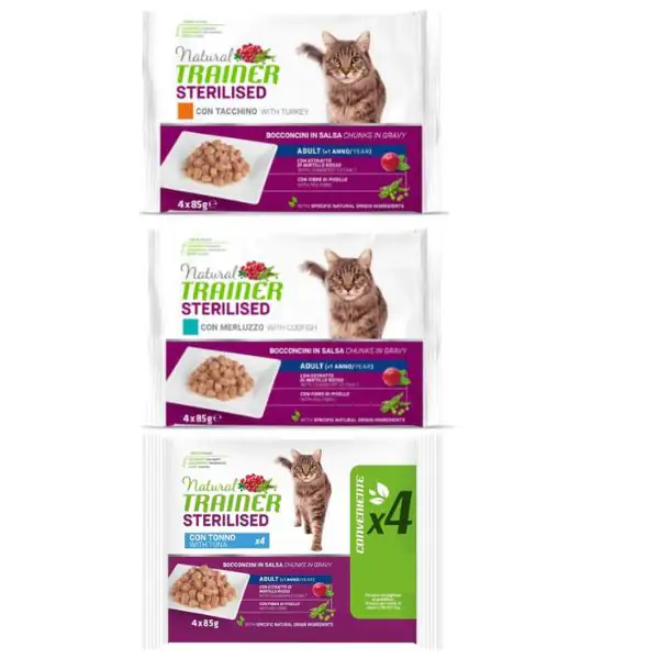 Natural Trainer Cat Sterilised multipack 4 x 85 gr