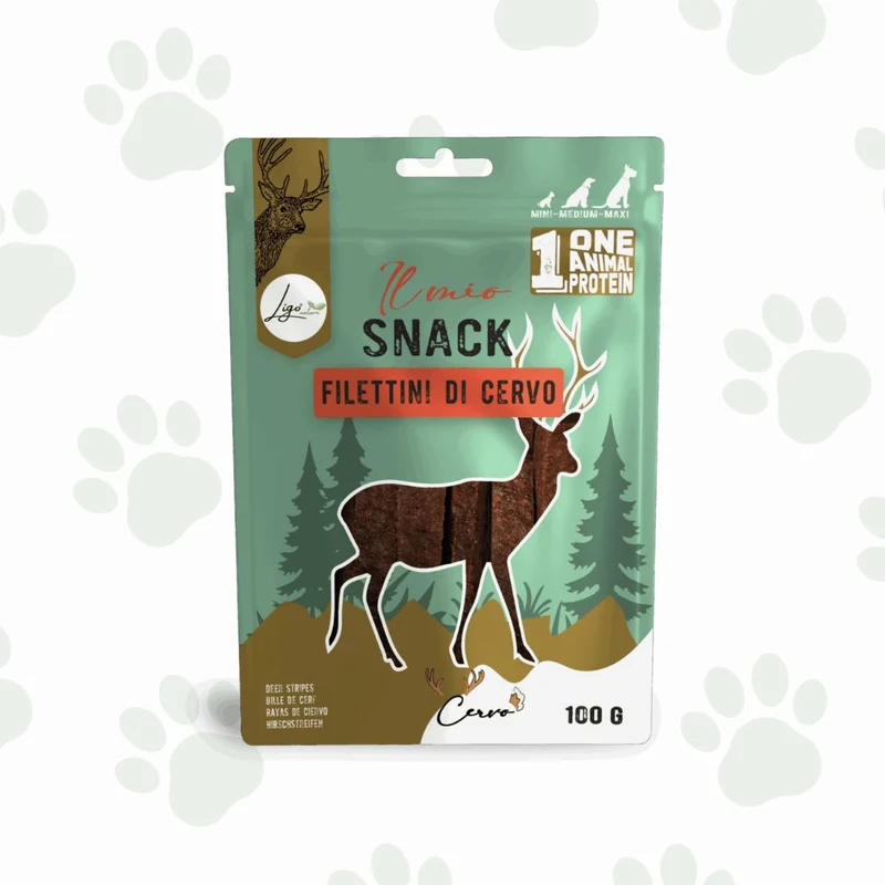 Ligo - Filettini di cervo 100 g snack per cani