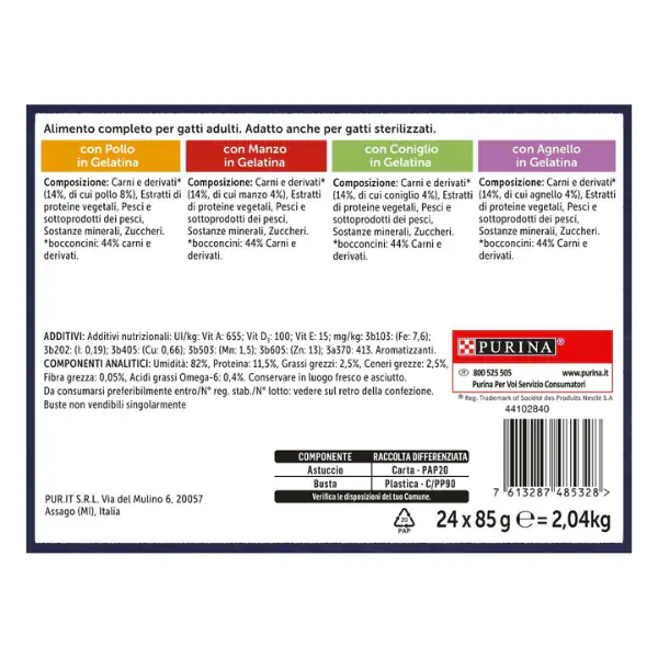 Purina Felix Le Ghiottonerie Selezioni Deliziose Multipack 24x85 gr