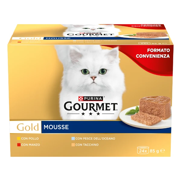 Purina Gourmet Gold Mousse Umido Gatto Multipack 24x85g