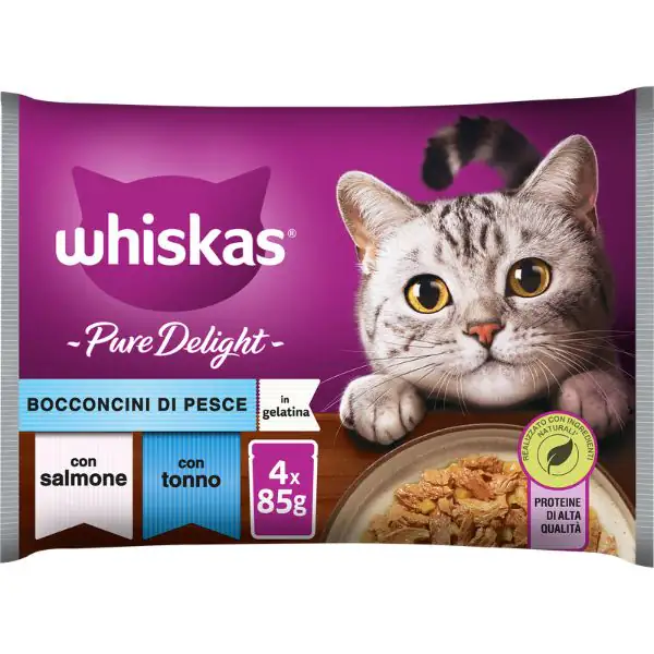 Whiskas Pure Delight ricette in gelatina Multipack 4 pezzi da 85 gr