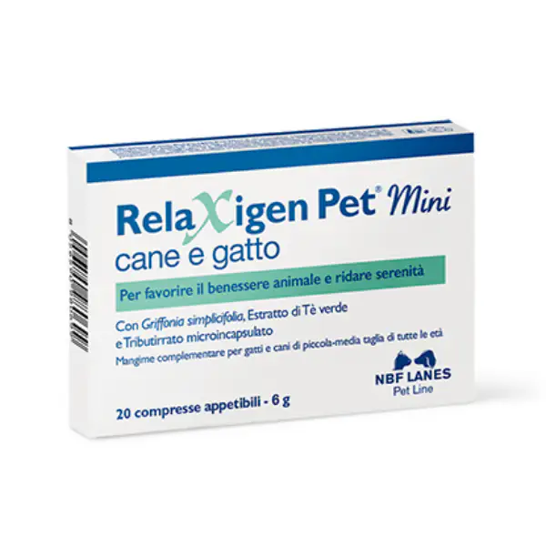 NBF Lanes Relaxigen Pet Mini Rilassamento e benessere emotivo Compresse per cani e gatti